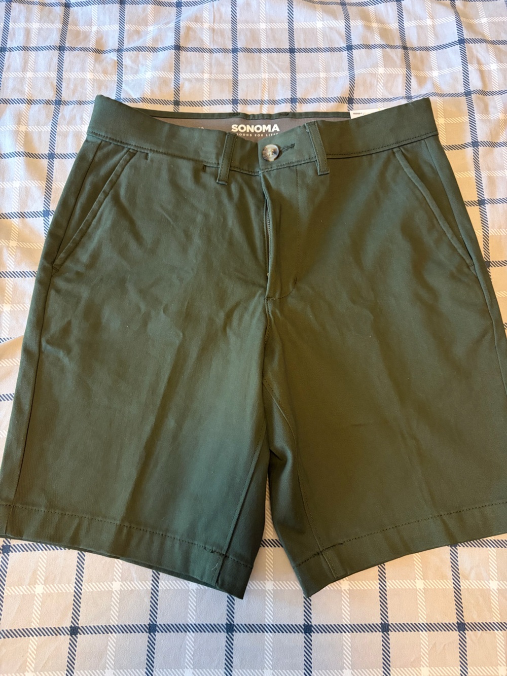 Sonoma Olive Flat-Front Casual Shorts